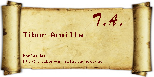 Tibor Armilla névjegykártya